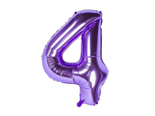 Picture of FOIL BALLOON NUMBER 4 PURPLE 40 INCH